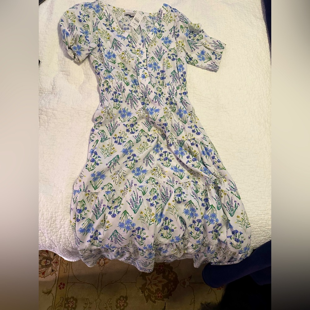 Loft floral dress with cutout back